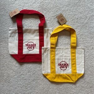 Trader Joe's Canvas Tote Bag - Red or Yellow Trim